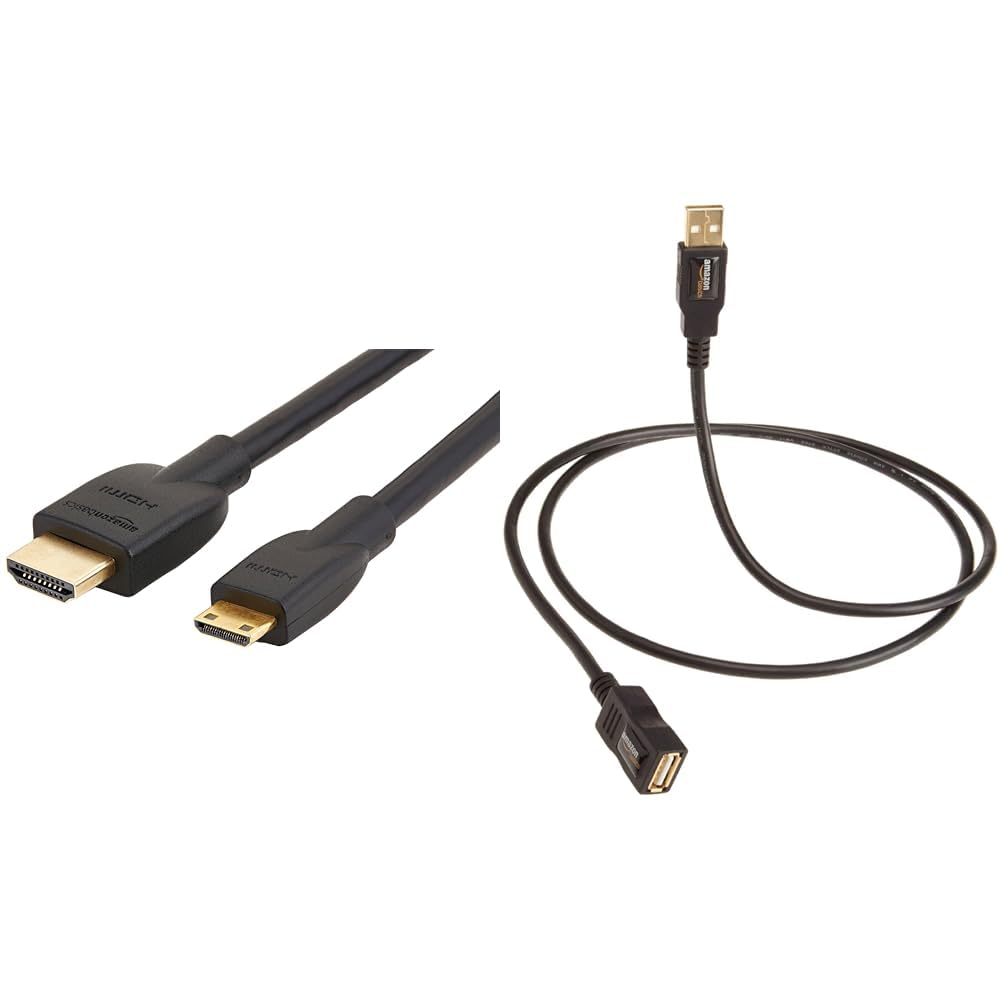 (Open Box) amazon basics AmazonBasics HL-007343 High-Speed Mini-HDMI(Black) USB 2.0Printer (Black, 9.8 Feet/3 Meters)