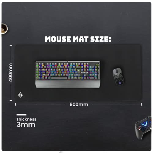 (Open Box)Cosmic Byte Glide Pro Esport Edition Mousepad, Naturally Processed Rubber, Black Film Cloth Processed for Accurate Mouse tracking, 450x400x3mm (L)
