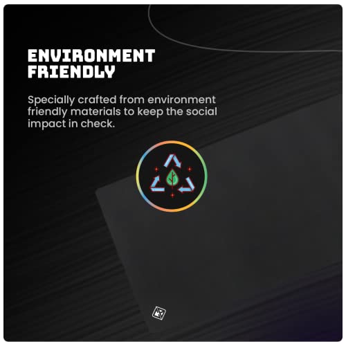 (Open Box)Cosmic Byte Glide Pro Esport Edition Mousepad, Naturally Processed Rubber, Black Film Cloth Processed for Accurate Mouse tracking, 450x400x3mm (L)
