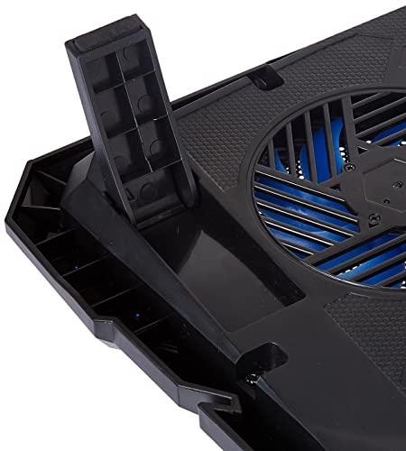 (Open Box) Amazon Basics Laptop Cooling Pad, USB Powered Portable Gaming Laptop Cooler Stand | Quiet 2 Fans with Blue LED Light | 2 Viewing Angles | Slim Chill Mat for 10 to 15.6-Inch Laptops