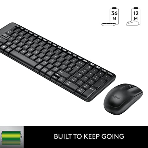 (Open Box) Logitech MK215 Wireless Keyboard and Mouse Combo, 2.4 GHz Wireless, 3 Years Warranty, Compact Design, 2-Year Battery Life(Keyboard),5 Month Battery Life(Mouse) PC/Laptop- Black