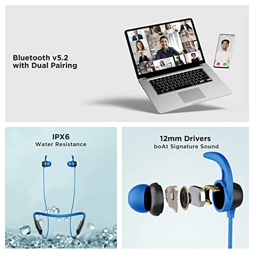 (Open Box)boAt Rockerz 255 Touch Neckband with Full Touch Controls,Spatial Audio,Up to 30H Playtime,ASAP Charge,Beast Mode,Enx Technology(Deep Blue),in-Ear,Bluetooth