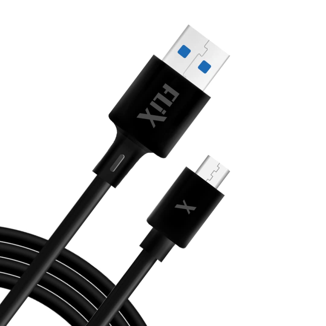FLiX (Beetel USB to Micro USB PVC Data Sync & 2A Fast Charging Cable, Made in India, 480Mbps Data Sync, Solid Cable, 1 Meter Long USB Cable for Micro USB Devices (Black)(XCD-M11)