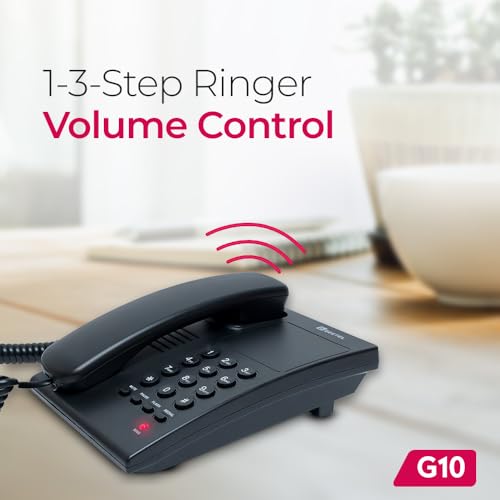 (Open Box) Beetel B11 Corded Landline Phone, Ringer Volume Control, LED for Ring Indication, Wall/Desk Mountable, Classic Design, Clear Call Quality, Mute/Pause/Flash/Redial Function (Made in India)(Black)(B11)