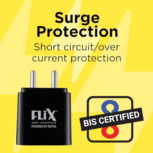 (Open Box) FLiX (Beetel) Storm 33W PD & QC Dual Port Wall Charger,USB Type A & Type C Output Widely Compatible for All Android & IOS Devices,Enhanced Safety,Light Weight & Compact,with Type C Cable (White–SD133)