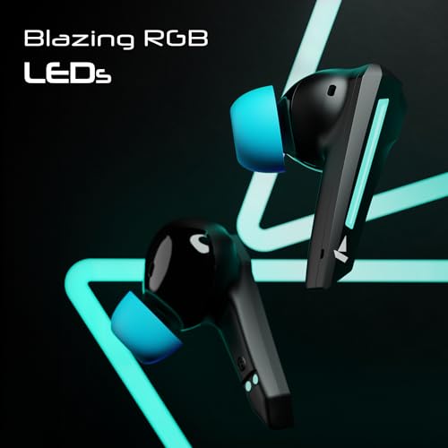(Open box)boAt Immortal 111 TWS in Ear Earbuds with Up to 40 Hours of Playtime, 40 Ms Super-Low Latency Beast Mode, RGB LEDs, Quad Mics with Enx Tech, ASAP Charge, Iwp Tech, Ipx4, Btv5.3(Black Sabre)