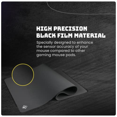 (Open Box)Cosmic Byte Glide Pro Esport Edition Mousepad, Naturally Processed Rubber, Black Film Cloth Processed for Accurate Mouse tracking, 450x400x3mm (L)