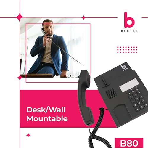 (Open Box) Beetel B11 Corded Landline Phone, Ringer Volume Control, LED for Ring Indication, Wall/Desk Mountable, Classic Design, Clear Call Quality, Mute/Pause/Flash/Redial Function (Made in India)(Black)(B11)