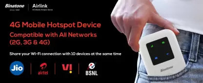 (Open Box) Binatone 4G MIFI Device BMF423 3G/4G LTE Advanced 150 Mbps Mobile Wi-Fi Hotspot Device Data Card (White)