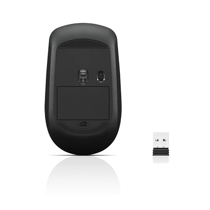 (Open Box) Lenovo 400 Wireless Mouse, 1200DPI Optical Sensor, 2.4GHz Wireless Nano USB, 3-Button (Left,Right,Scroll) Upto 8M Left/Right & 100K Scroll clicks & 1yr Battery, Ambidextrous, Ergonomic GY50R91293