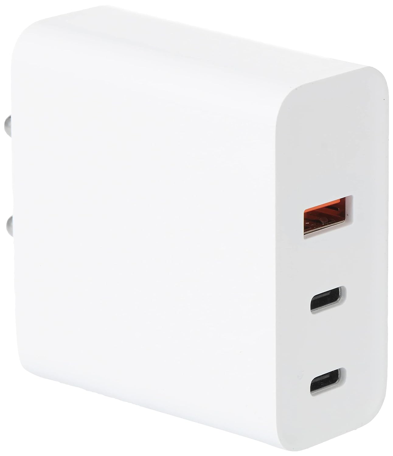 (Open Box) Amazon Basics High Power 65W Mobile/Laptop Charger Dual Port Output with Type-C Charging Cable (White)
