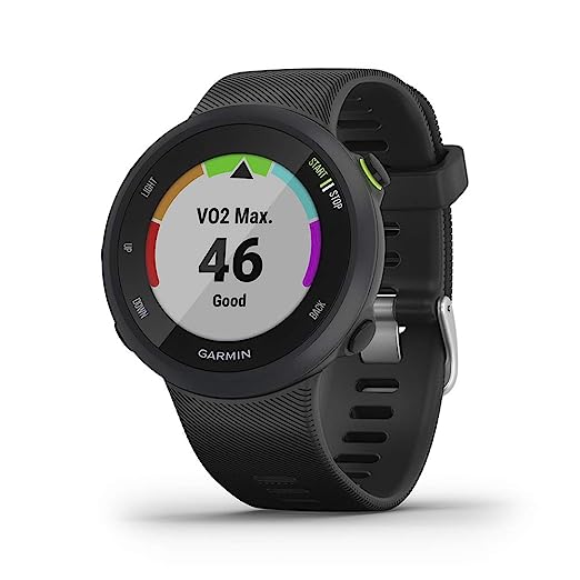 (Open Box) Garmin Forerunner 45, 42mm Easy-to-use GPS Running Watch with Coach Free Training Plan Support, Black
