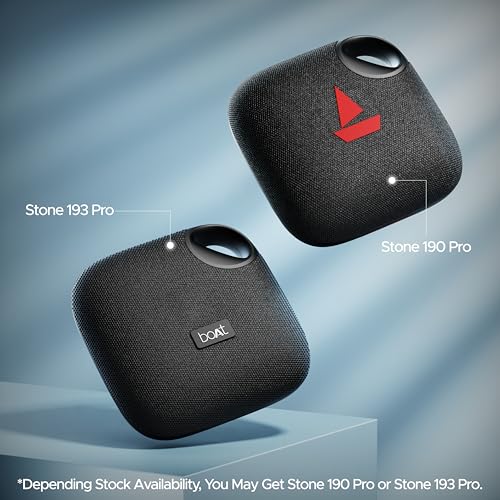 (Open Box) boAt Stone 193 Pro /190 Pro with 5W Signature Sound, Up to 12hrs of Playtime, TWS Feature, Built-in Mic, Bluetooth v5.3, AUX Port, TF Card Connectivity, IPX6 & Type-C Bluetooth Speaker(Raging Black)