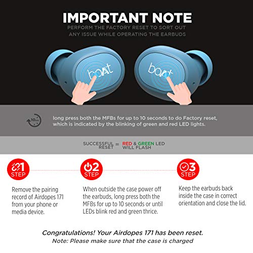 (Open Box)boAt Airdopes 170 TWS in Ear Earbuds with 50H Playtime, Quad Mics Enx Tech, Low Latency Mode, 13Mm Drivers, ASAP Charge, Ipx4, Iwp, Touch Controls & Bt V5.3