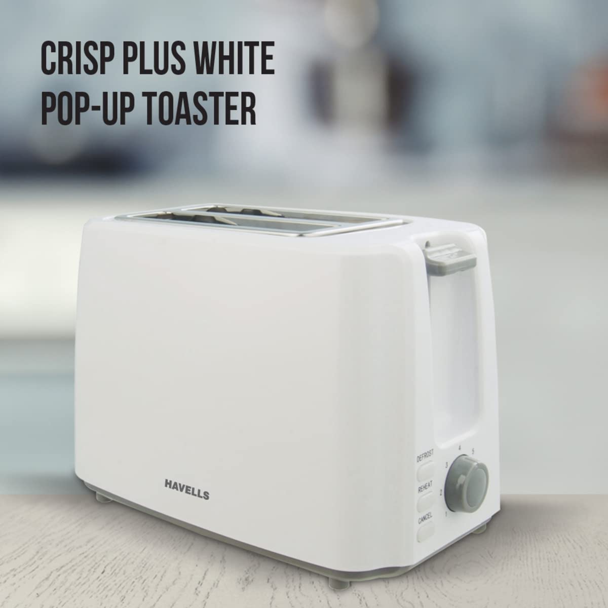 Havells Crisp Plus 750 Watts Pop up Toaster (Black)