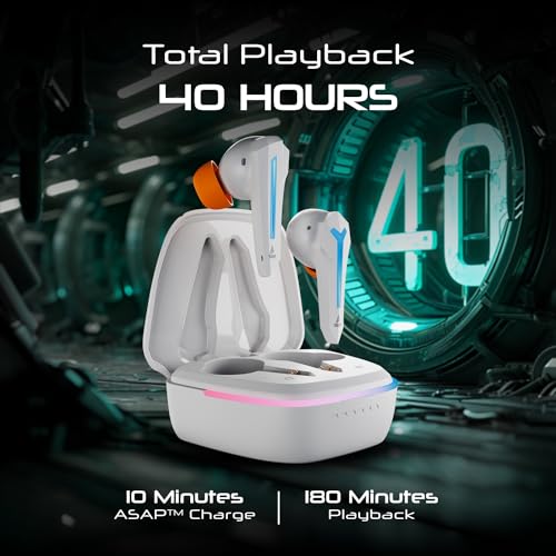 (Open box)boAt Immortal 111 TWS in Ear Earbuds with Up to 40 Hours of Playtime, 40 Ms Super-Low Latency Beast Mode, RGB LEDs, Quad Mics with Enx Tech, ASAP Charge, Iwp Tech, Ipx4, Btv5.3(Black Sabre)