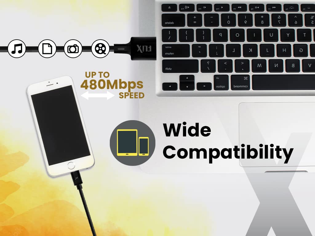 FLiX (Beetel USB to Micro USB PVC Data Sync & 2A Fast Charging Cable, Made in India, 480Mbps Data Sync, Solid Cable, 1 Meter Long USB Cable for Micro USB Devices (Black)(XCD-M11)