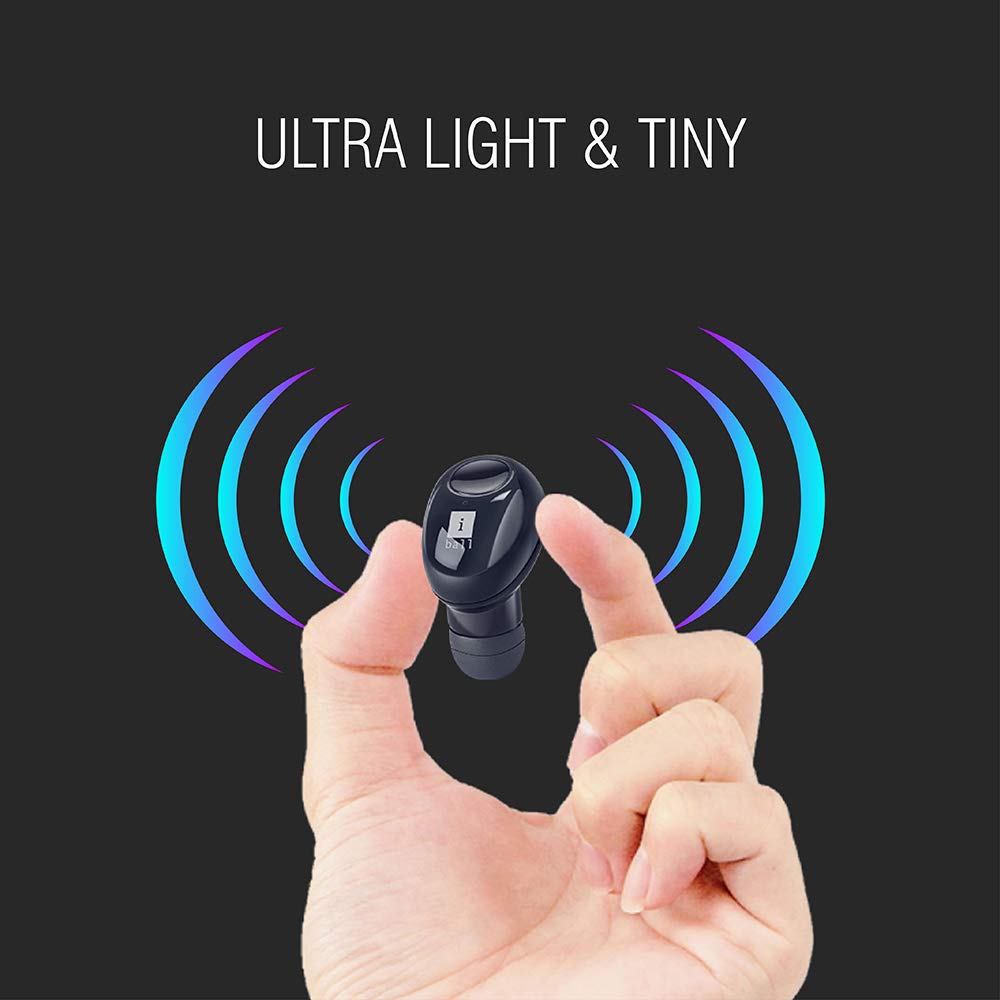 (Open Box) iBall B9 Nano Earwear Ring-Dock Bluetooth Wireless in Ear Earphones with Mic (Black)