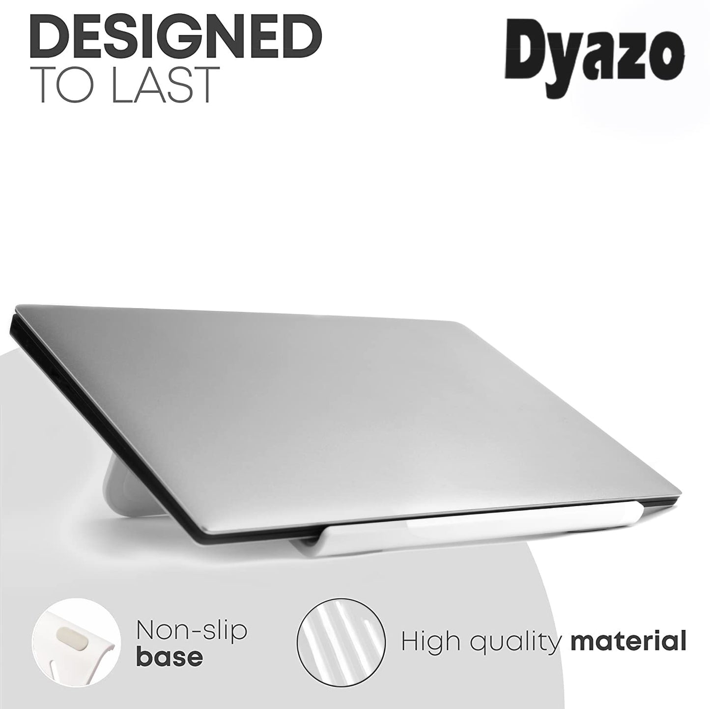 (Open Box) Dyazo Laptop Stand Riser | Ventilated | Portable | Foldable Compatible for MacBook Notebook 12 inches/30cm /13 inches /33cm/14.1 inches/35cm/15.6 inches/39.6cm Laptops