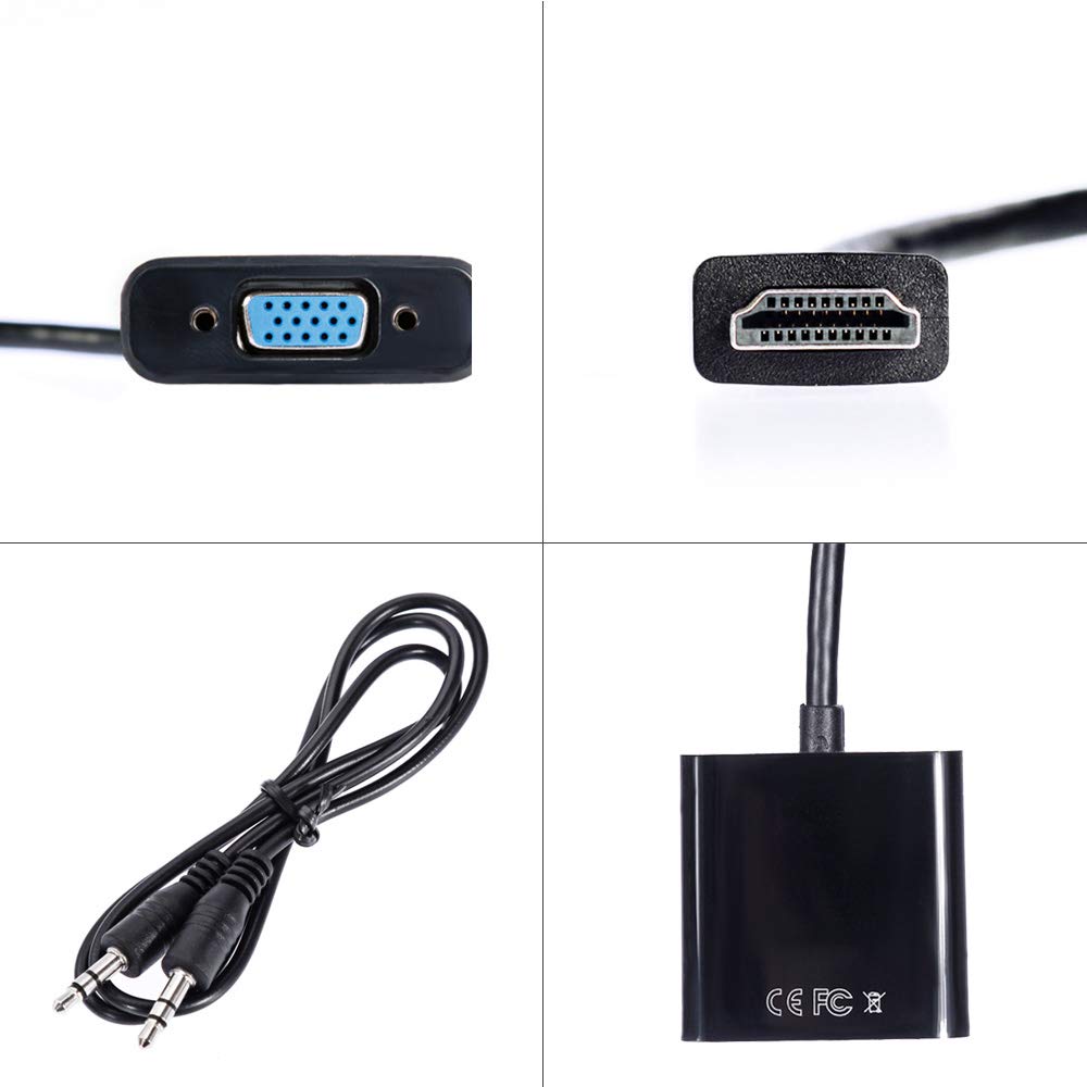 (Open Box)Lapster DisplayPort to VGA Adapter, Gold-Plated DP to VGA Cord (Male to Female) Compatible with Computer, Desktop, Laptop, PC, Monitor, Projector, HDTV