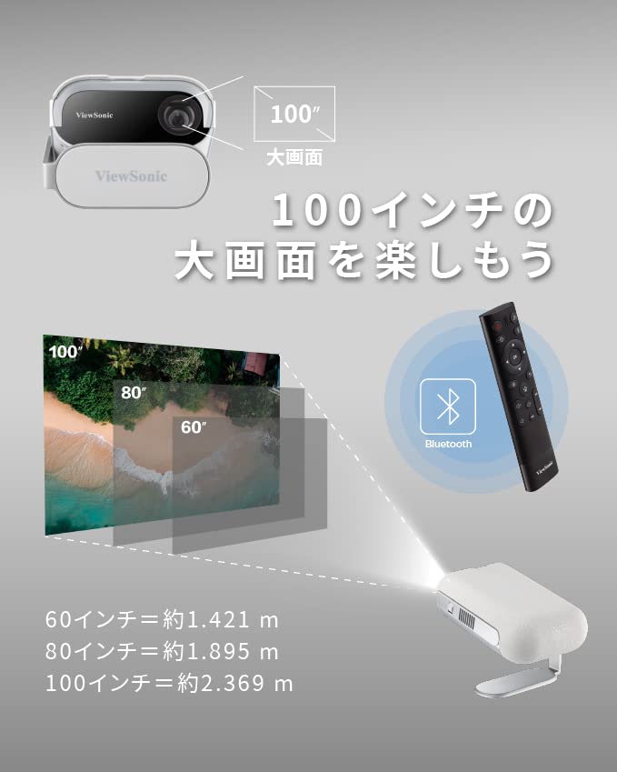 (Open Box) Viewsonic M1 Mini Portable Projector | Jbl Speaker | Hdmi | Auto Keystone |Built-in Battery |100" Projection Image 854 X 480 | 100 Lumen - White