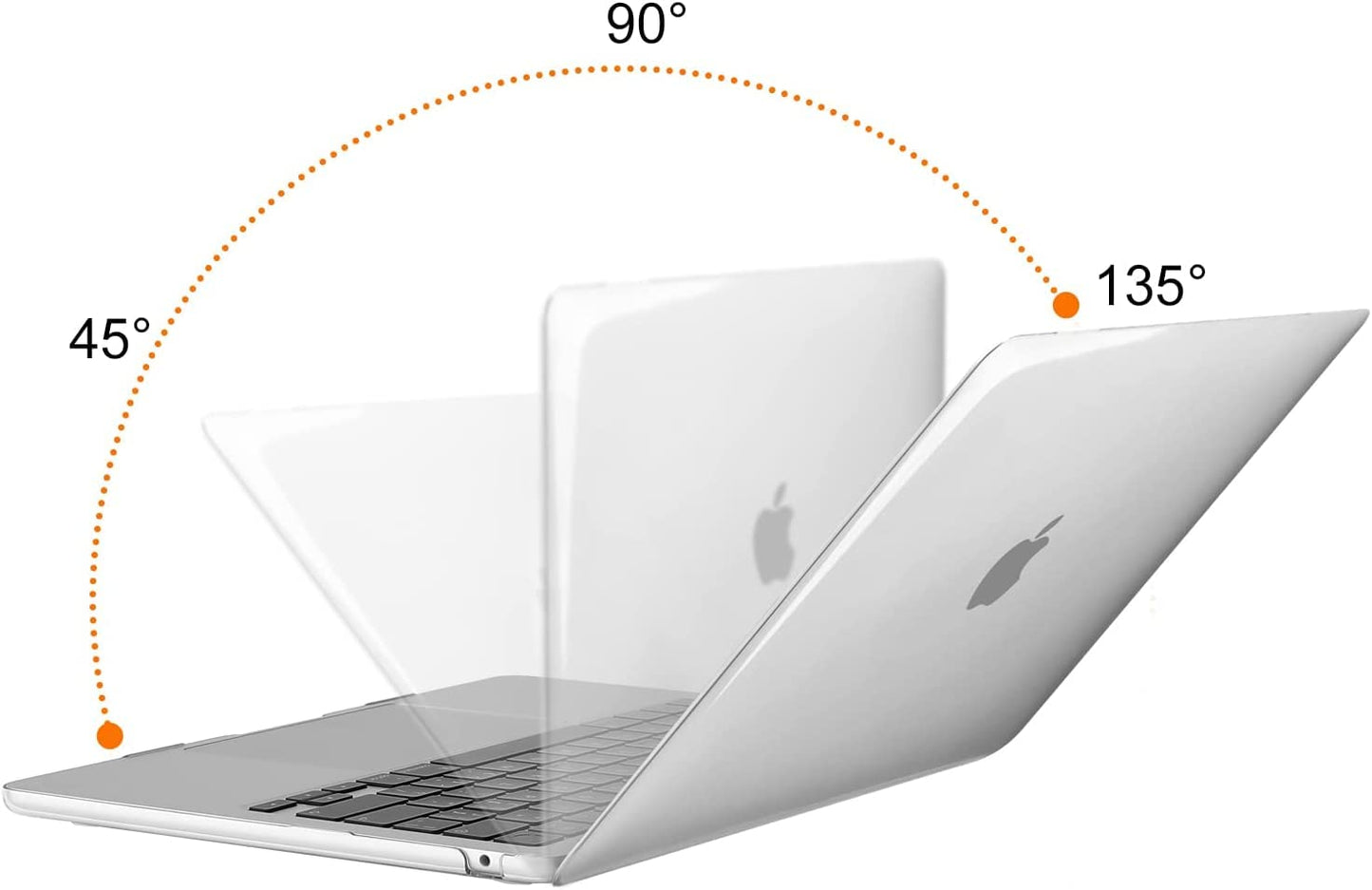 (OPEN BOX)MOCA Case for MacBook Air 13.6 inch Case 2022 2023 2024 Release M3 A3113 M2 A2681 with Touch ID,Hard Shell Case Cover (Frost Clear)