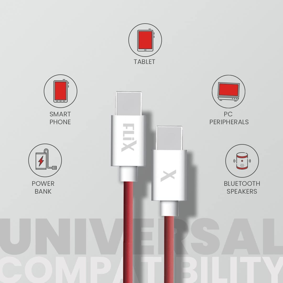 FLiX (Beetel USB to Micro USB PVC Data Sync & 2A Fast Charging Cable, Made in India, 480Mbps Data Sync, Solid Cable, 1 Meter Long USB Cable for Micro USB Devices (Black)(XCD-M11)