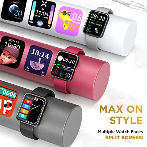 (Open Box) GIZMORE Gizfit Blaze Max 1.85" IPS Display with 240 x 280 px | 450 NITS Brightness BT Calling Edge to Edge Display, Voice Assistance, Bluetooth Smartwatch (Gray)