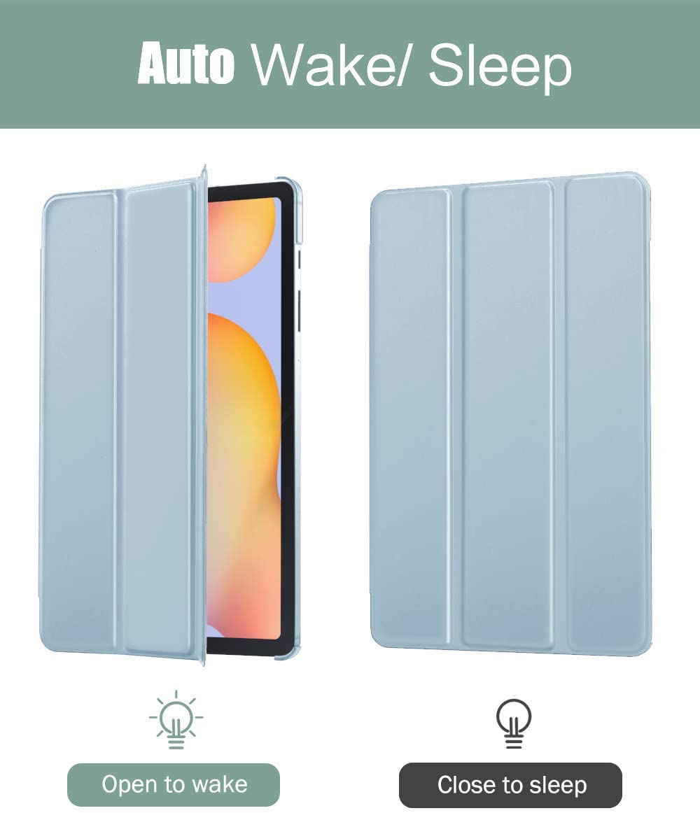 (Open Box)SwooK Case Compatible with Galaxy Tab S6 Lite 10.4 2020, Stand Cover with Translucent Frosted PC Back Shell Fit Samsung Galaxy Tab S6 Lite 10.4 2020 SM-P610/P615 (S6 lite 10.4 Inch, Aqua)