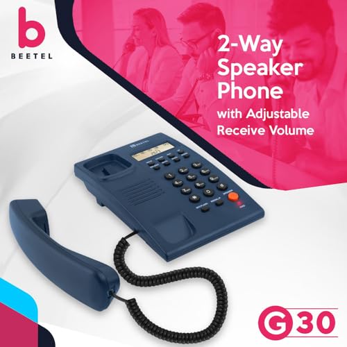 (Open Box) Beetel B11 Corded Landline Phone, Ringer Volume Control, LED for Ring Indication, Wall/Desk Mountable, Classic Design, Clear Call Quality, Mute/Pause/Flash/Redial Function (Made in India)(Black)(B11)