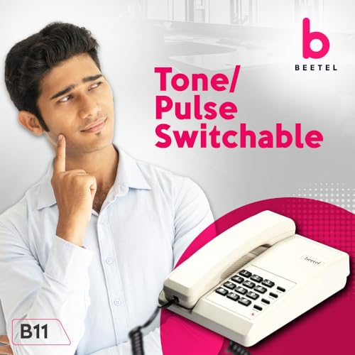 (Open Box) Beetel B11 Corded Landline Phone, Ringer Volume Control, LED for Ring Indication, Wall/Desk Mountable, Classic Design, Clear Call Quality, Mute/Pause/Flash/Redial Function (Made in India)(Black)(B11)