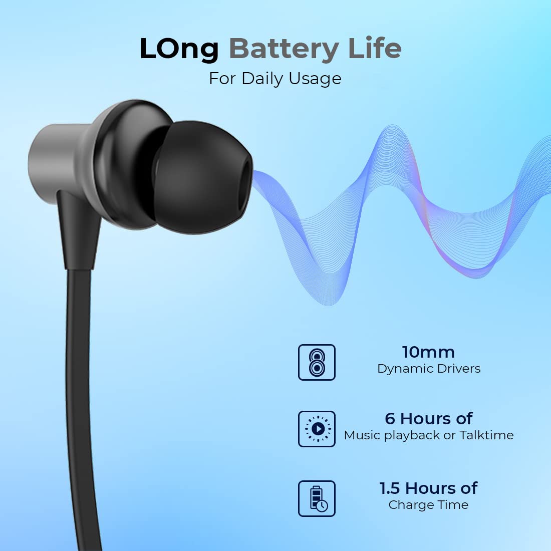 (Open Box) pTron Bassfest Plus Magnetic in Ear Bluetooth 5.0 Wireless Headphones with Mic, Stereo Sound with Bass, IPX4 Water & Sweat Resistant, Voice Assistance, Ergonomic & Lightweight - (Black & Grey)