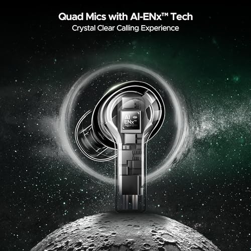 (Open Box) boAt Nirvana Space w/ 360º Spatial Audio, ANC Up to 32dB, 100hrs Playback, 4 Mics with AI-ENx™, Hearables App, Adaptive EQ, in-Ear Detection, DLC Drivers Truly Wireless in Ear Earbuds