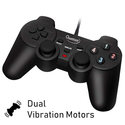 (Open Box) Quantum QHM7468 USB Gamepad with Dual Vibration (Black)