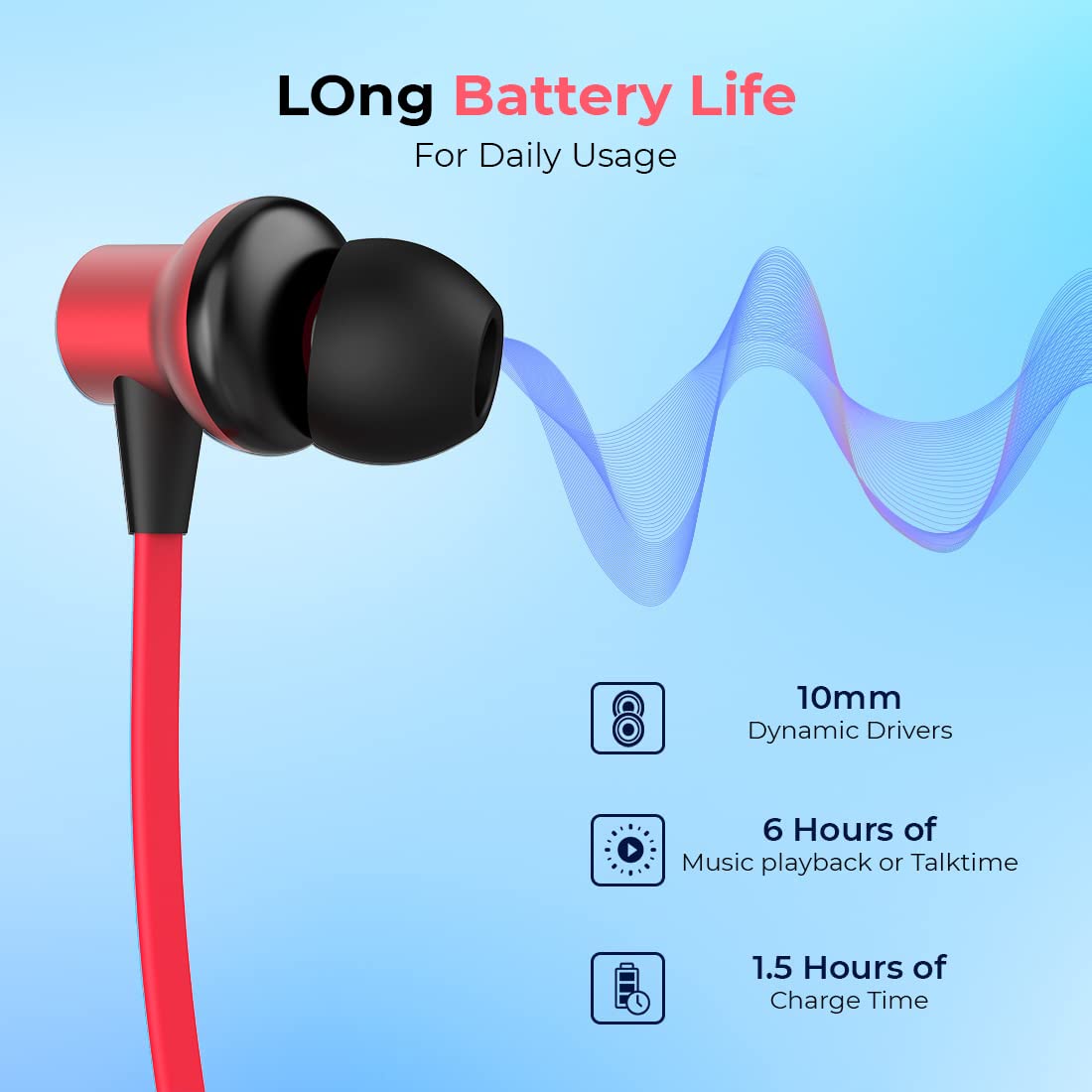(Open Box) pTron Bassfest Plus Magnetic in Ear Bluetooth 5.0 Wireless Headphones with Mic, Stereo Sound with Bass, IPX4 Water & Sweat Resistant, Voice Assistance, Ergonomic & Lightweight - (Black & Grey)