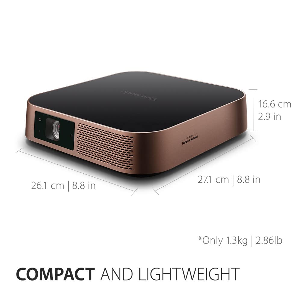 (Open Box) Viewsonic M1 Mini Portable Projector | Jbl Speaker | Hdmi | Auto Keystone |Built-in Battery |100" Projection Image 854 X 480 | 100 Lumen - White