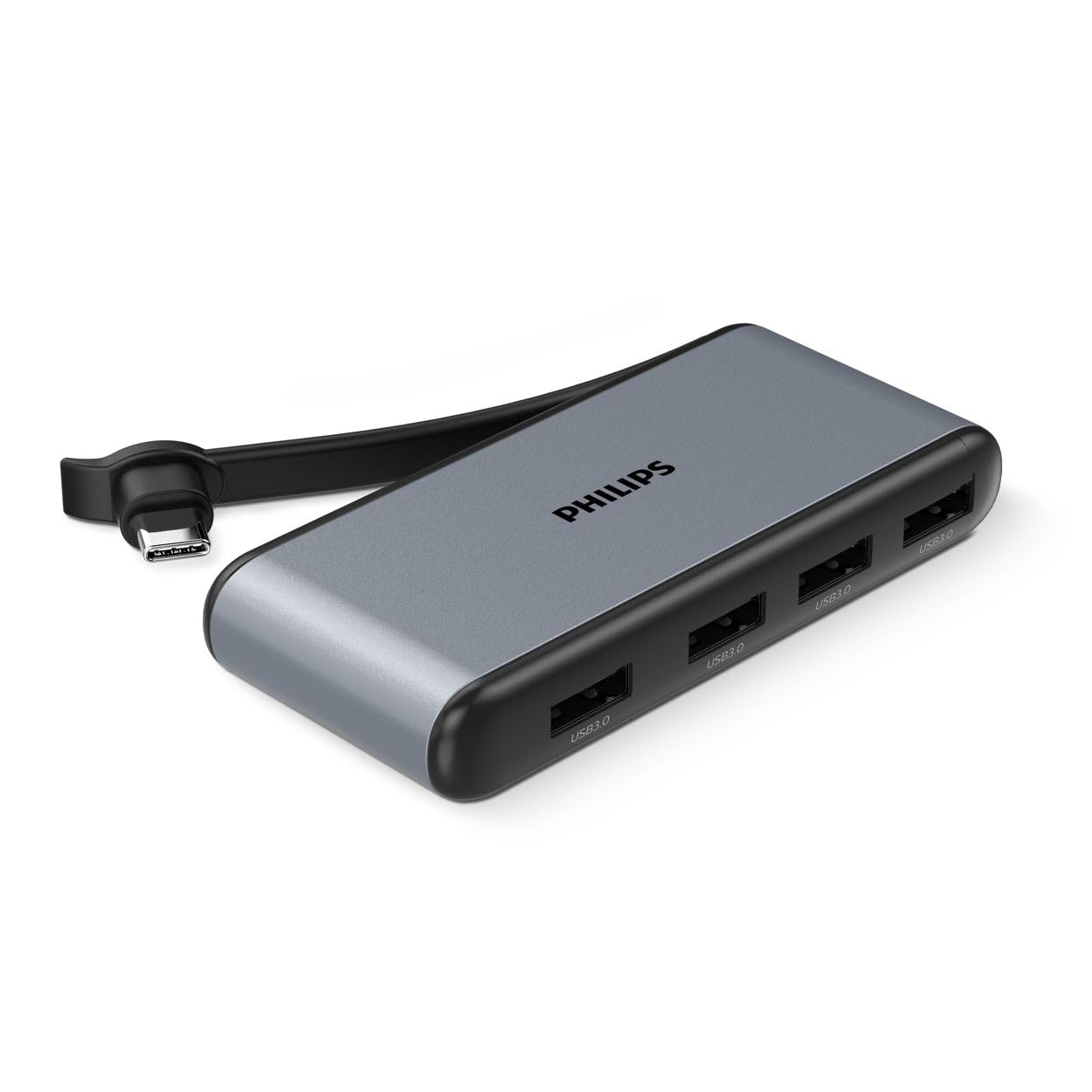 (Open Box) PHILIPS 7 in 1 USB Type C to HDMI 4K 30Hz + 3 x USB A + PD (max 60W) + Micro SD Card Slot + SD Card Slot Dock Adapter for MacBook, Windows OS, iPad, Chromebook, Surface, Android Type C Port Devices