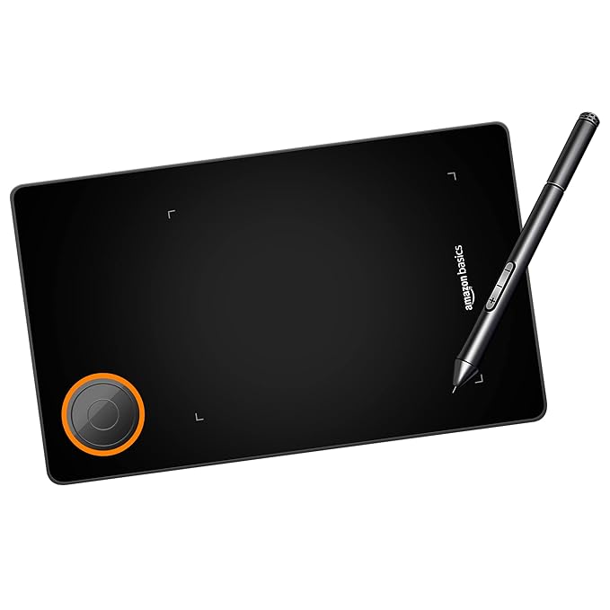 (Open Box) AmazonBasics Professional 5.1 X 3.5 inches Graphics Drawing Tablet 8192 Levels Digital Drawing Tablet with Pen Multifunctional Ultralight Graphic Tablet