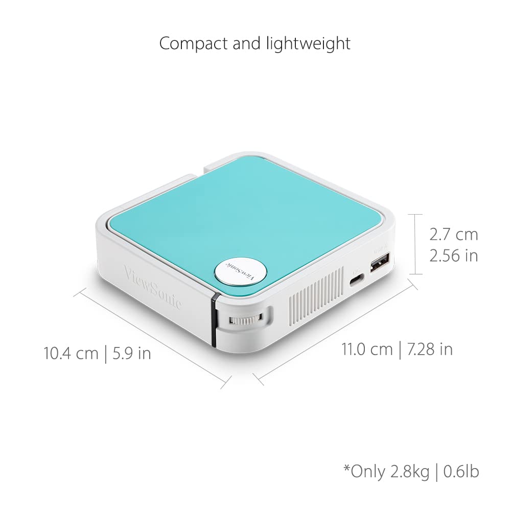 (Open Box) Viewsonic M1 Mini Portable Projector | Jbl Speaker | Hdmi | Auto Keystone |Built-in Battery |100" Projection Image 854 X 480 | 100 Lumen - White