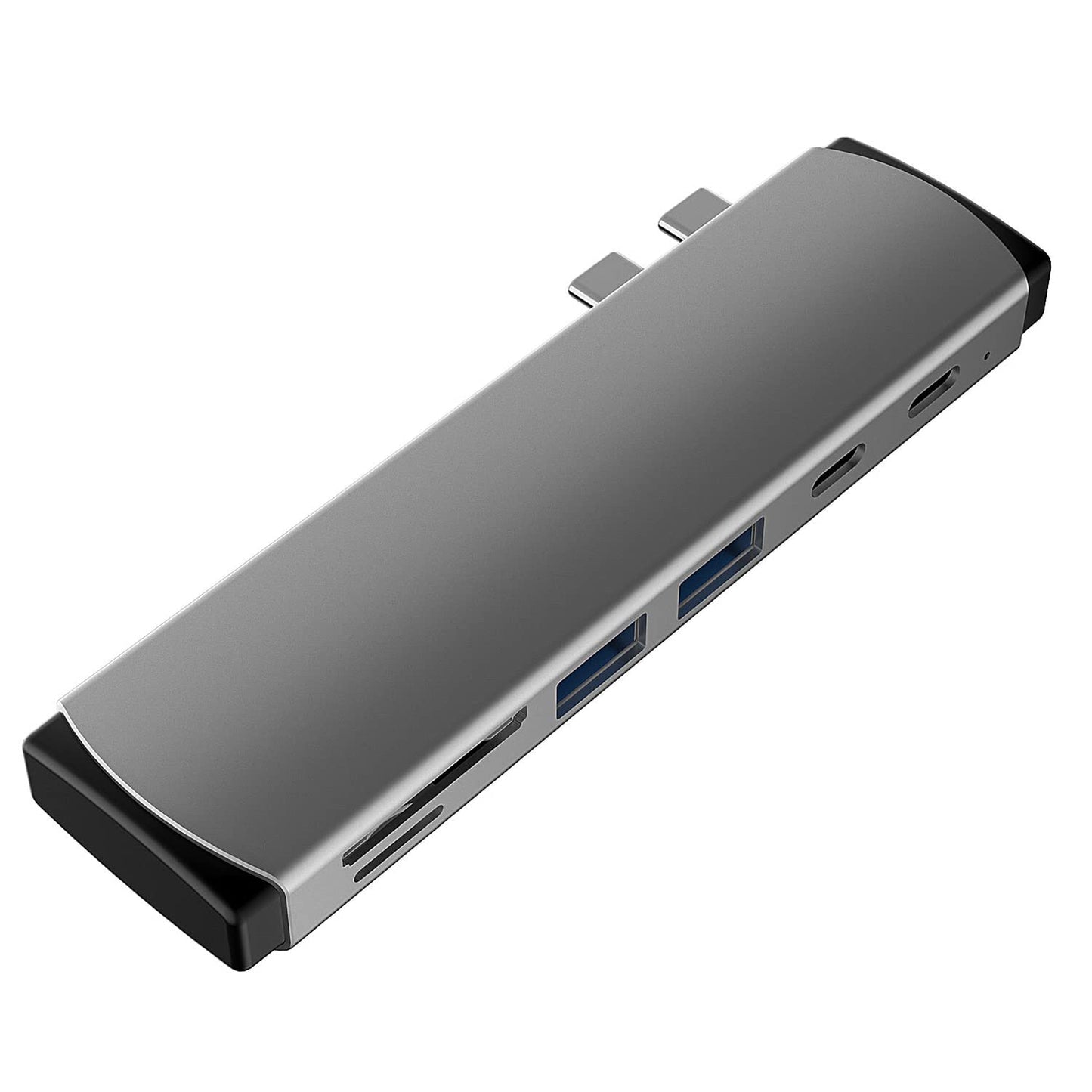 (Open Box) Amazon Basics USB-C Hub Dock 8-in-1 HDCP Aluminium Type-C Adapter with 4K HDMI Port, Ethernet 100mbps Port, USB 3.0 Port, USB-C Power Delivery, TF/SD Card Reader, Mac & Windows USB-C Devices
