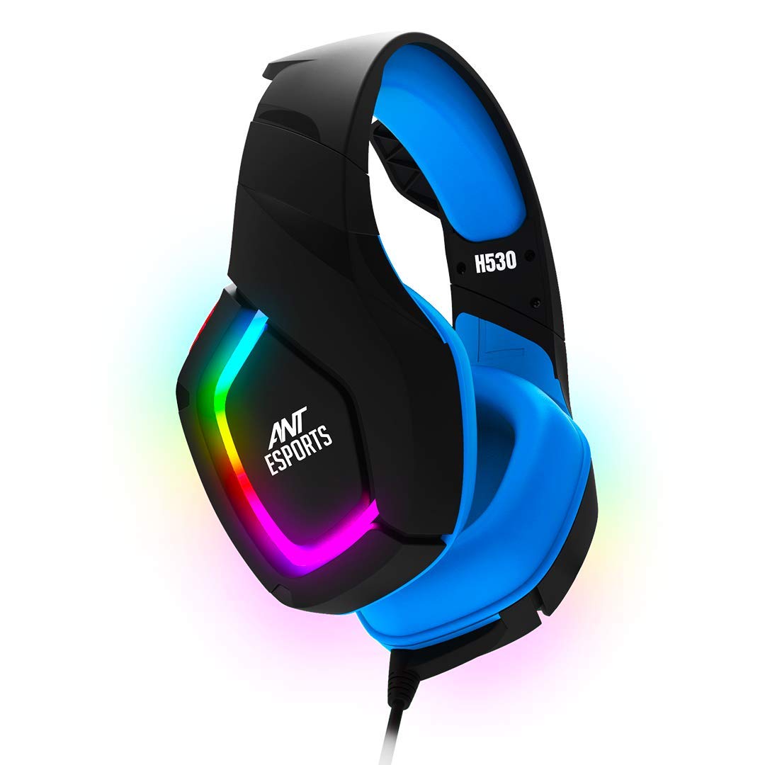 (Open Box) Ant Esports H530 Multi-Platform Pro RGB Gaming Headsetfor PC / PS4 / PS5 / Xbox One / Switch1 with mic, Black Blue
