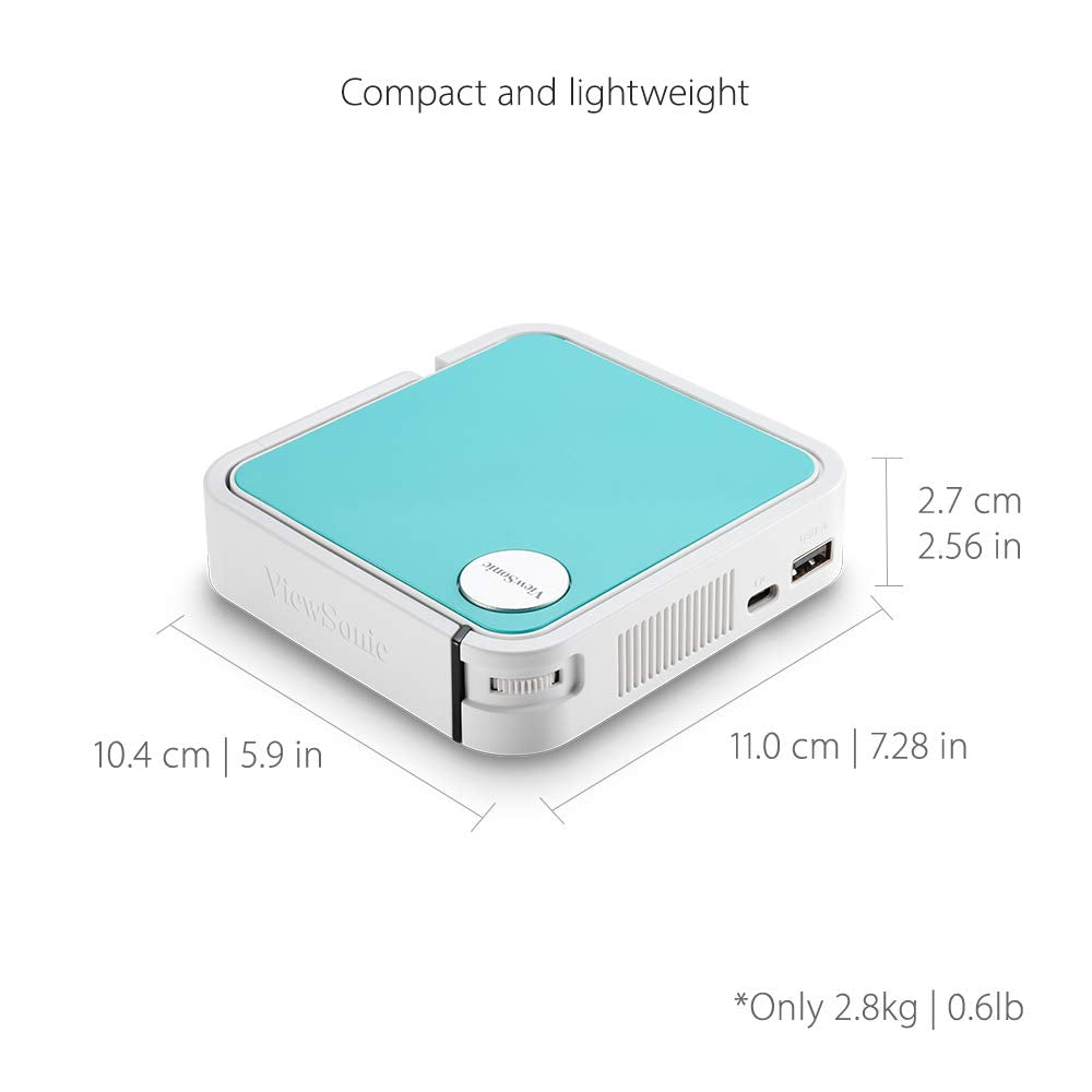 (Open Box) Viewsonic M1 Mini Portable Projector | Jbl Speaker | Hdmi | Auto Keystone |Built-in Battery |100" Projection Image 854 X 480 | 100 Lumen - White