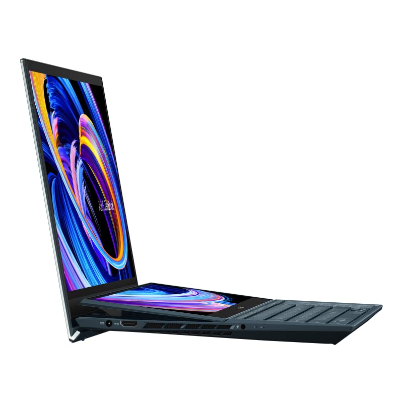 (Brand Refurbished) ASUS ZenBook Pro Duo 15 OLED (2021) UX582HM-H701WS, Core i7-11800H 11th Gen, 15.6" 4K Dual-Screen Touch Laptop /16GB/1TB SSD/nVidia RTX 3060-6GB/Windows 11/Celestial Blue//Soft Stand/Stylus/Palm Rest