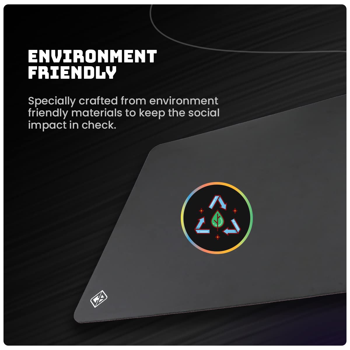 (Open Box)Cosmic Byte Glide Pro Esport Edition Mousepad, Naturally Processed Rubber, Black Film Cloth Processed for Accurate Mouse tracking, 450x400x3mm (L)