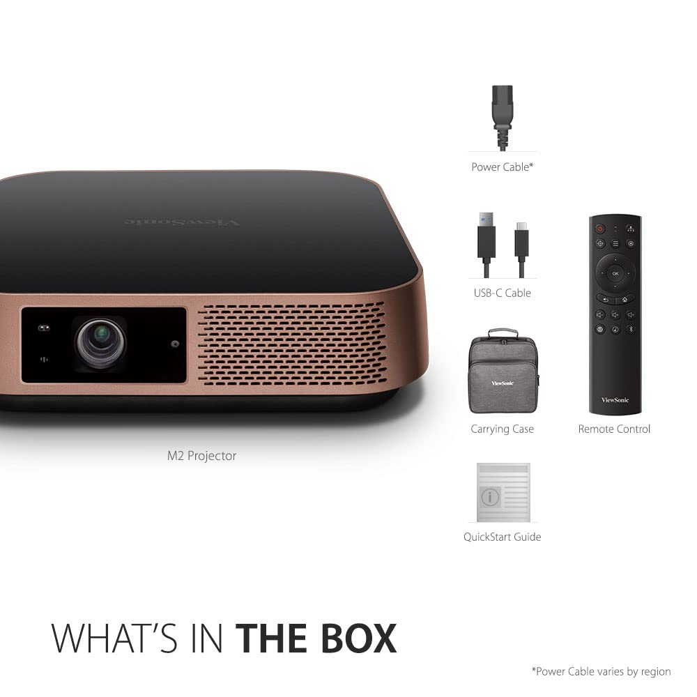 (Open Box) Viewsonic M1 Mini Portable Projector | Jbl Speaker | Hdmi | Auto Keystone |Built-in Battery |100" Projection Image 854 X 480 | 100 Lumen - White