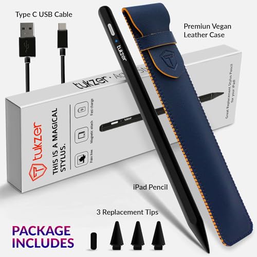 (Open Box)Tukzer 5-Replacement Tip Compatible with Tukzer Stylus Pen for iPad Palm Rejection, 2nd Gen Compatible for (2018-2021) iPad 6/7/8/9 Gen; iPad Pro(11/12.9") iPad Mini (5,2021) iPad Air 3rd Gen(TZ-TIP1)