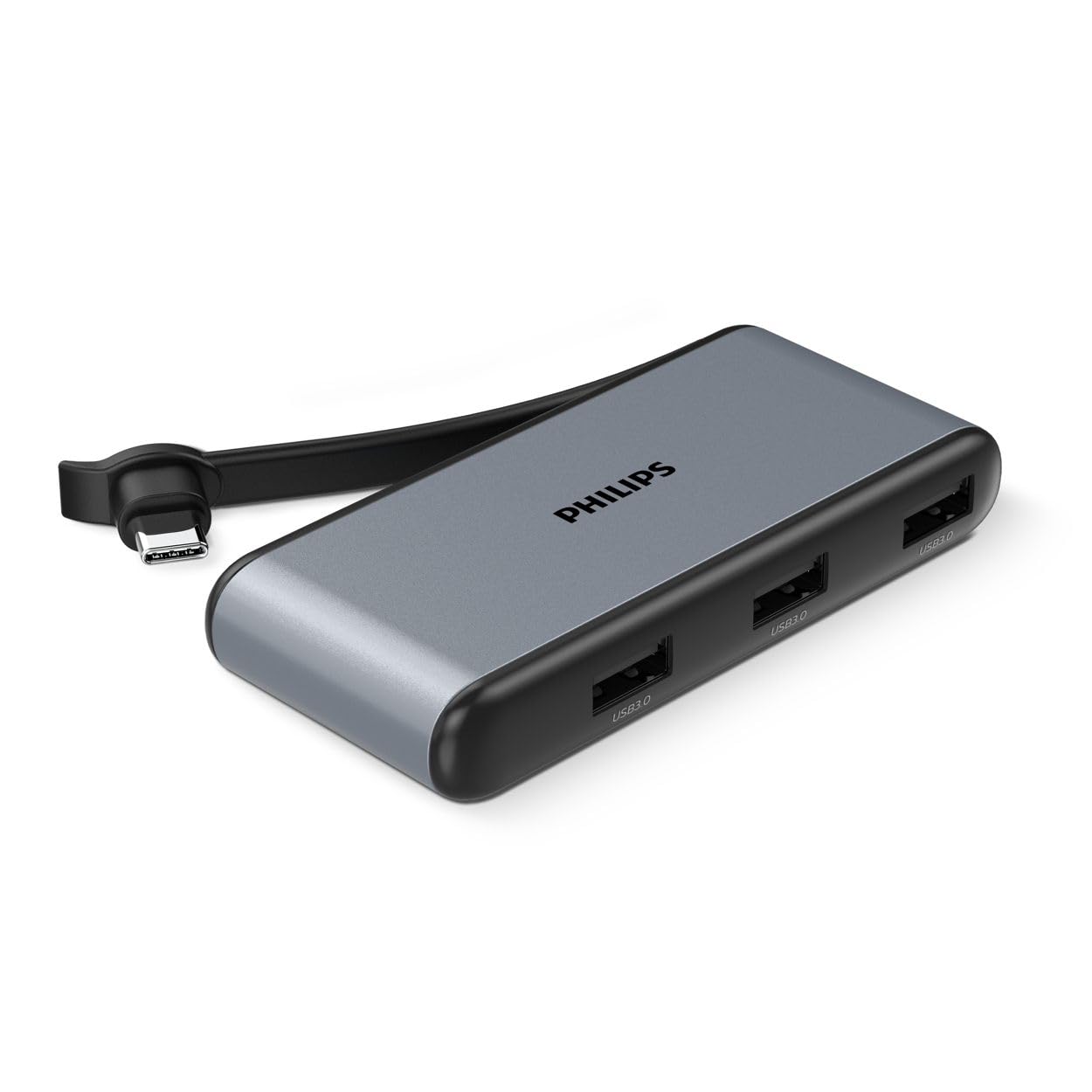 (Open Box) PHILIPS 7 in 1 USB Type C to HDMI 4K 30Hz + 3 x USB A + PD (max 60W) + Micro SD Card Slot + SD Card Slot Dock Adapter for MacBook, Windows OS, iPad, Chromebook, Surface, Android Type C Port Devices