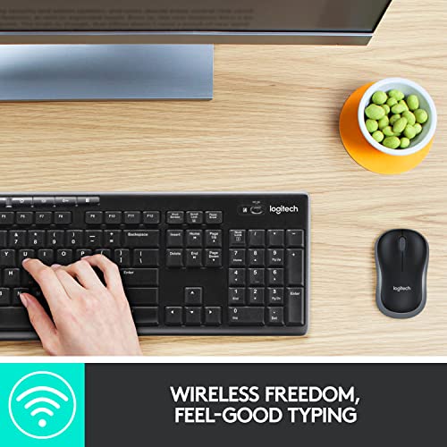 (Open Box)Logitech MK275 USB Wireless Keyboard and Mouse Set for Windows, 2.4 GHz Wireless, Compact Wireless Mouse, 8 Multimedia & Shortcut Keys, 2-Year Battery Life, PC/Laptop - Black