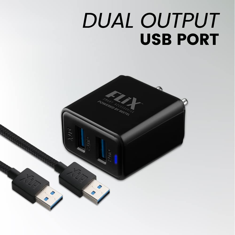 (Open Box) FLiX (Beetel) Storm 33W PD & QC Dual Port Wall Charger,USB Type A & Type C Output Widely Compatible for All Android & IOS Devices,Enhanced Safety,Light Weight & Compact,with Type C Cable (White–SD133)