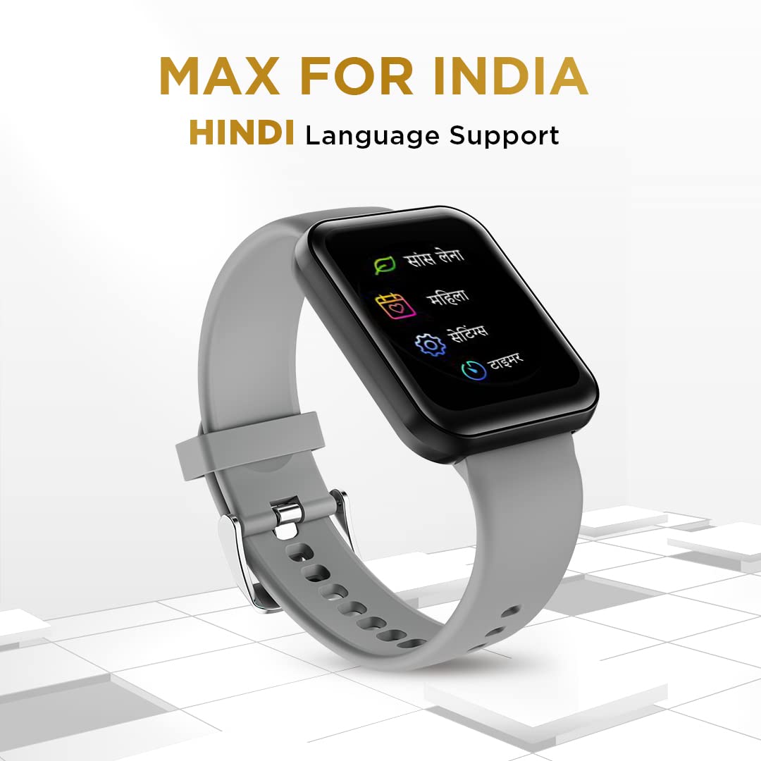 (Open Box) GIZMORE Gizfit Blaze Max 1.85" IPS Display with 240 x 280 px | 450 NITS Brightness BT Calling Edge to Edge Display, Voice Assistance, Bluetooth Smartwatch (Gray)